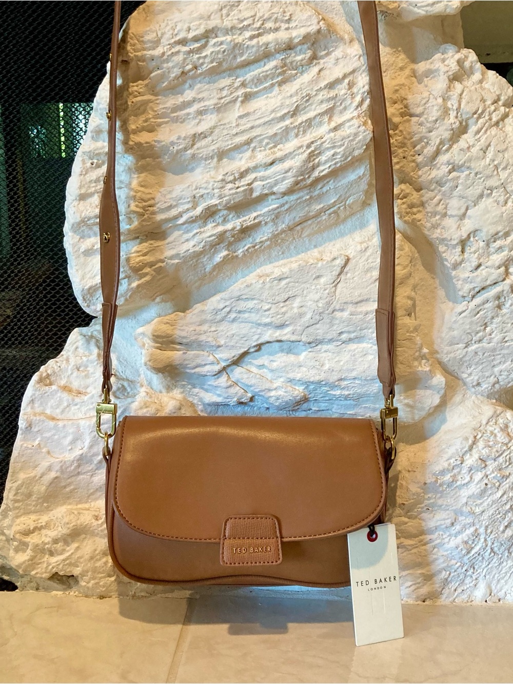 NWT Ted Baker Rory vegan leather shoulder bag/crossbody in “butterscotch”